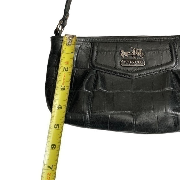 Coach Madison embossed leather wristlet mini bag